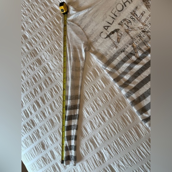 MONARI 100% Linen California Dreaming Long Sleeve Pullover Top Silver Metallic - Picture 10 of 11